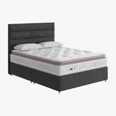 Furniture Village Vispring - Baroness Pillow Top Divan Set with 3 Drawers - Double - Lovely Coal