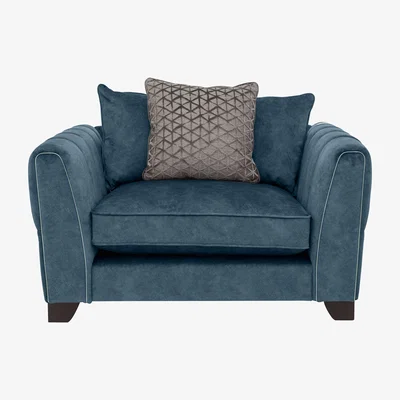 Furniture Village Ariana Pillow Back Fabric Snuggler Chair - Dapple Ocean
