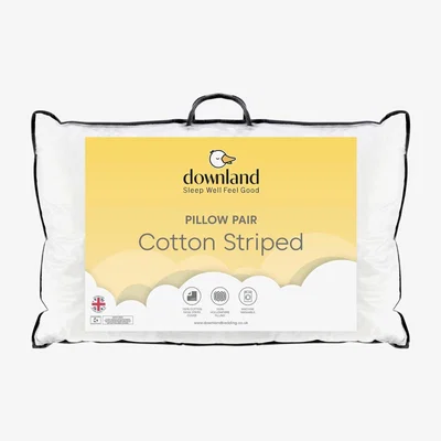 Habitat Downland Non Allergic Cotton Striped Firm Pillow - 2 Pack