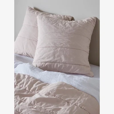 John Lewis Bedfolk Relaxed Cotton Quilted Square Pillowcase, Pair