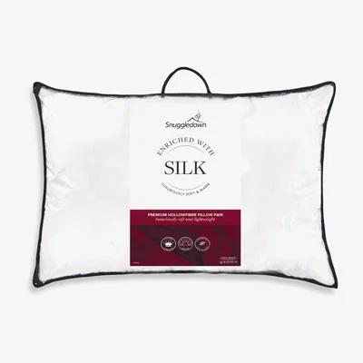 John Lewis Snuggledown Silk Enhanced Standard Pillows, Medium, Set of 2