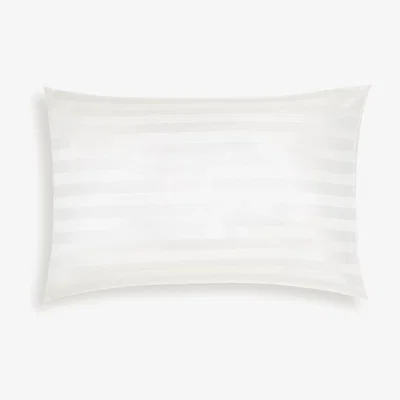 John Lewis John Lewis & Partners The Ultimate Collection Silk Stripe Standard Pillowcase, Off White