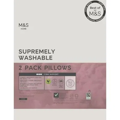 Marks & Spencer M&S 2 Pack Supremely Washable Firm Pillows - White, White