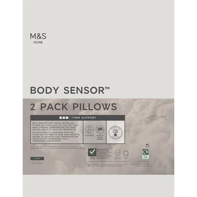 Marks & Spencer M&S 2 Pack Body Sensor™ Firm Pillows - White, White