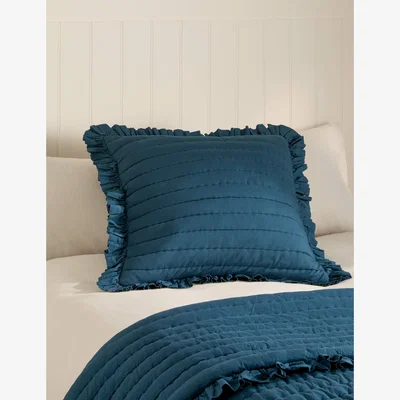 Marks & Spencer M&S Pure Cotton Ruffle Edge Pillow Sham Teal