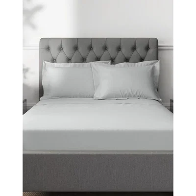 Marks & Spencer M&S Autograph Supima&reg; Cotton 750 Thread Count Oxford Pillowcase - White, White,Light Grey