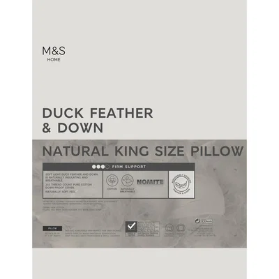 Marks & Spencer M&S Duck Feather & Down Firm King Size Pillow - White, White