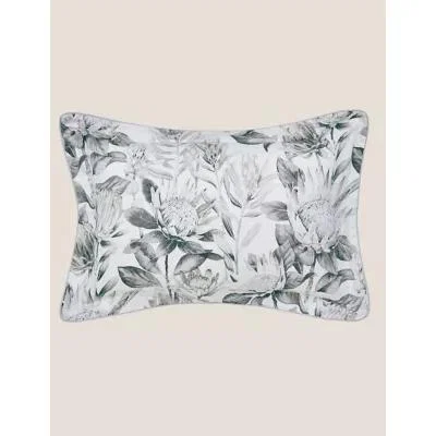 Marks & Spencer M&S Sanderson Pure Cotton King Protea Oxford Pillowcase - Grey, Grey