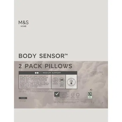 Marks & Spencer M&S 2 Pack Body Sensor™ Medium Pillows - White, White