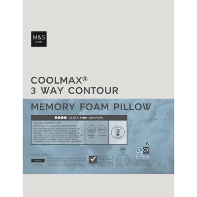 Marks & Spencer M&S Coolmax&reg; Contour Extra Firm Memory Foam Pillow - Cream, Cream