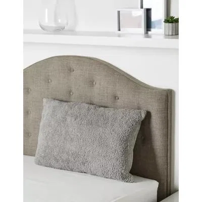 Marks & Spencer M&S Teddy Fleece Medium Pillow - Grey Marl, Cream C,Grey Marl
