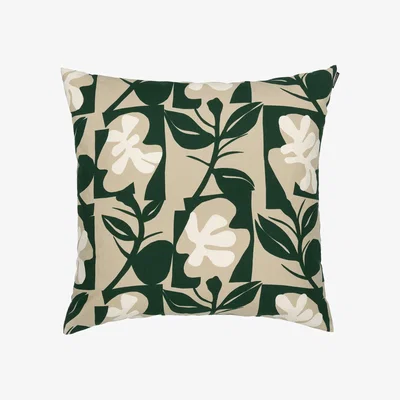 Nordic Nest Marimekko Pienet Naatit cushion cover 50x50 cm beige-cotton-dark green
