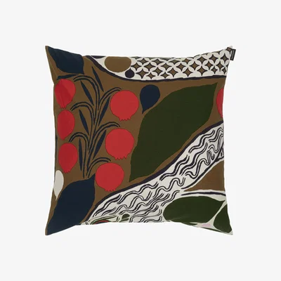 Nordic Nest Marimekko Rusakko pillowcase 50x50 cm brown-dark blue-red