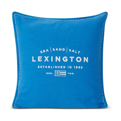 Nordic Nest Lexington Sea Sand Salt Logo Embroidered pillowcase 50x50 cm Blue-white