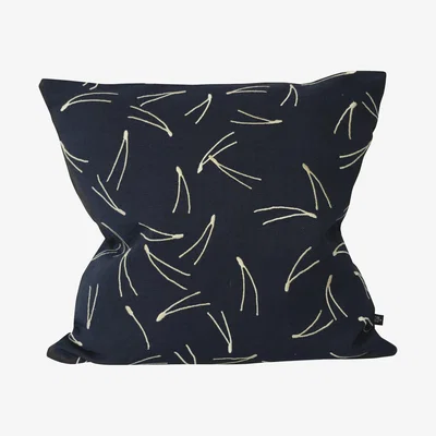 Nordic Nest Fine Little Day Barr pillowcase embroidered 48x48 cm Antracitblue