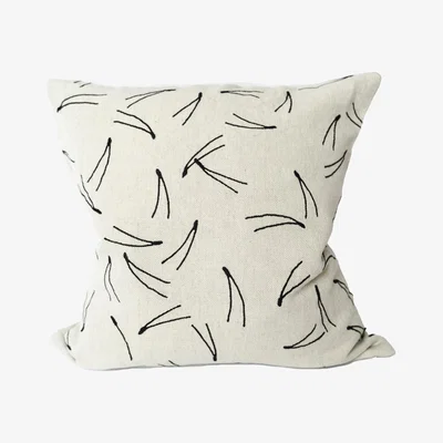 Nordic Nest Fine Little Day Barr pillowcase embroidered 48x48 cm Natural-black