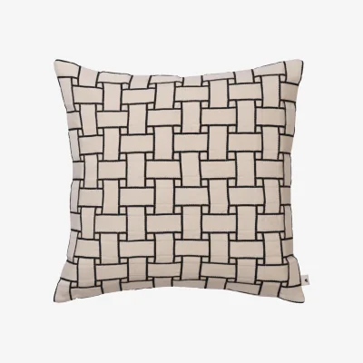 Nordic Nest Ferm Living Lattice cushion cover Off-white-black 50x50 cm