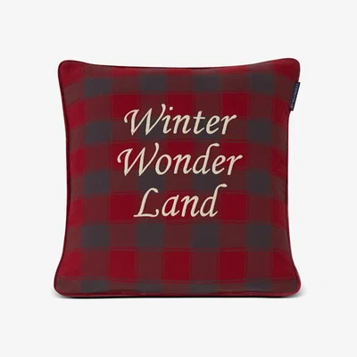 Nordic Nest Lexington Checked Organic Cotton Canvas cushion cover 50x50 cm Winter Wonder Land