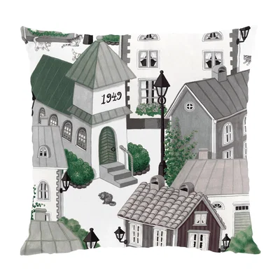Nordic Nest Arvidssons Textil Lyckeby blommar pillowcase Grey