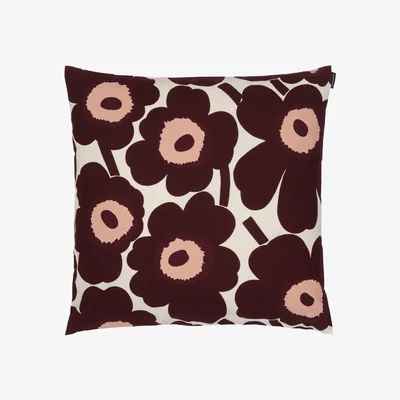 Nordic Nest Marimekko Pieni Unikko cushion cover cotton-burgundy-pink