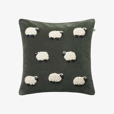 Nordic Nest Chhatwal & Jonsson Sheep cushion cover 50x50 cm Forest green