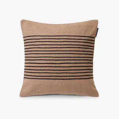 Nordic Nest Lexington Deco Striped Cotton Canvase pillowcase 50x50 cm Beige-Grey