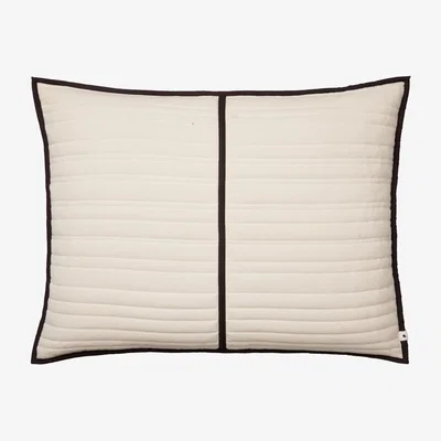 Nordic Nest Ferm Living Vari quilted pillow 60x80 cm Natural-dark chocolate