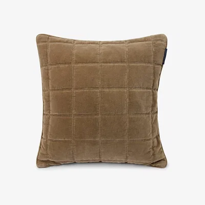 Nordic Nest Lexington Cotton Velvet quilted pillowcase 50x50 cm Walnut