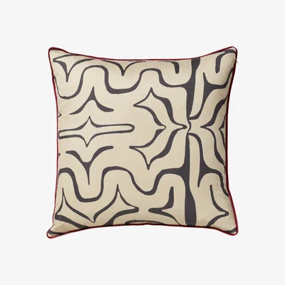 OKA Kawa Maze Cushion Cover Only(56x56cm) - Jet