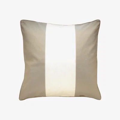 OKA Silk Taffeta Stripe Cushion Cover - Grey