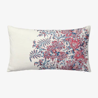 OKA Kandini Cushion Cover, Small - Raspberry/Blue