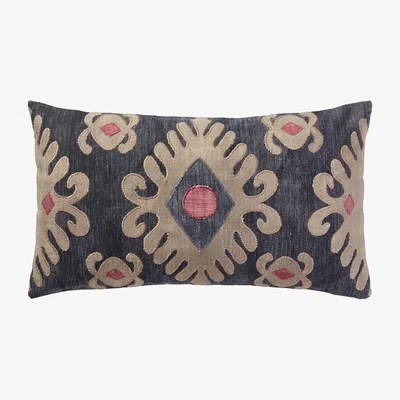 OKA Cornaro Cushion Cover Only (60x35cm) - Blue/Natural