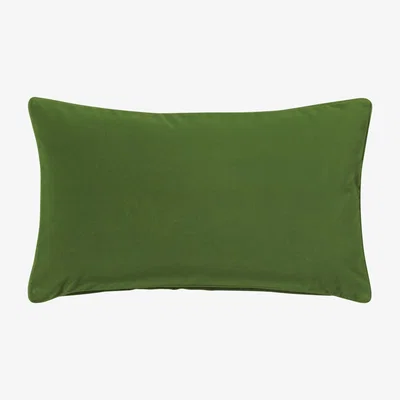 OKA Plain Velvet Cushion Cover, Rectangular - Putting Green