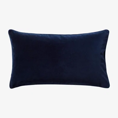 OKA Plain Velvet Cushion Cover - Perfect Navy