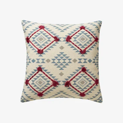 OKA Yocha Cushion Cover, Large - Blue/Red
