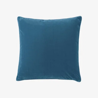 OKA Plain Velvet Cushion Cover, Large - Sea Blue