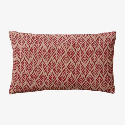 OKA Ghini Fronds Cushion Cover, Small - Red