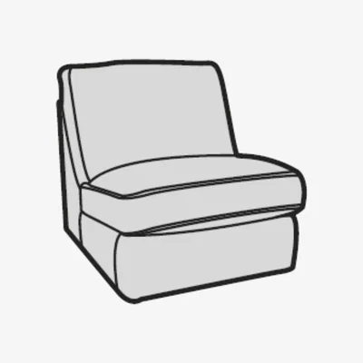 Downtown Buoyant Upholstery Franklin Armless Unit Pillow Back