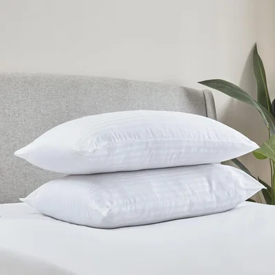 Downtown Catherine Lansfield Hotel Satin Stripe Pillow Pair In White