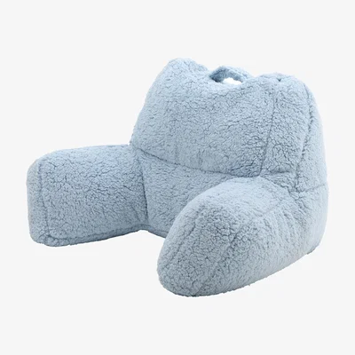 The Range Berber Fleece Bean Filled Reading Support Pillow - Blue