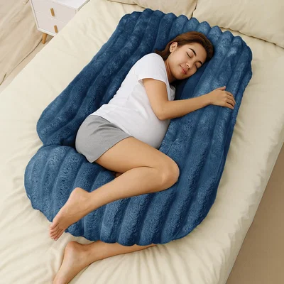 The Range Plush Supersoft Jumbo Cord Ribbed Body Maternity Pillow - Navy
