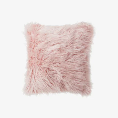 The Range Super Soft Luxury Faux Fur Plush Double Sided Pillow Case - Pink / 45cm