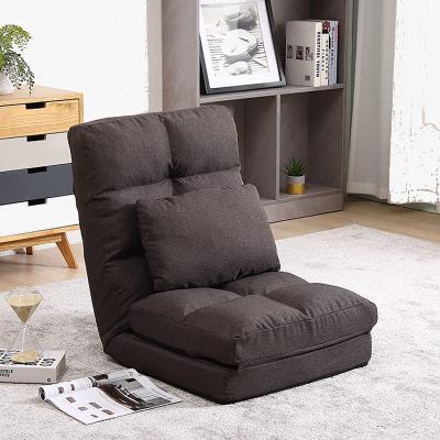 The Range Folding Floor Chair Adjustable 14 Angles with Pillow for Gaming Relaxing - Brown