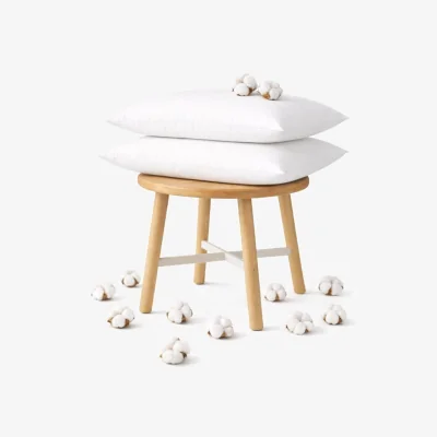 The Range MHG Living Cotton Piped Edge Pillow with Hollowfibre Filling - White / 2