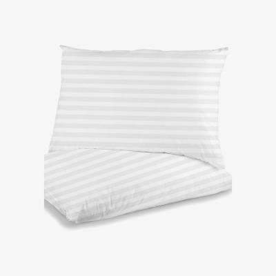 The Range Satin Stripe Pillow Bounce Back Hotel Quality Firm Pillow - White / 2
