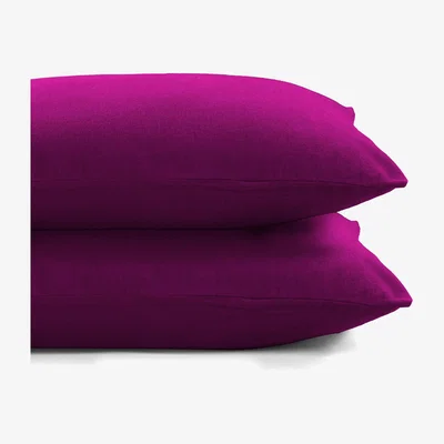 The Range Flannel Fleece Premium Cotton Pair Pillowcases  - Wine Red / 70cm
