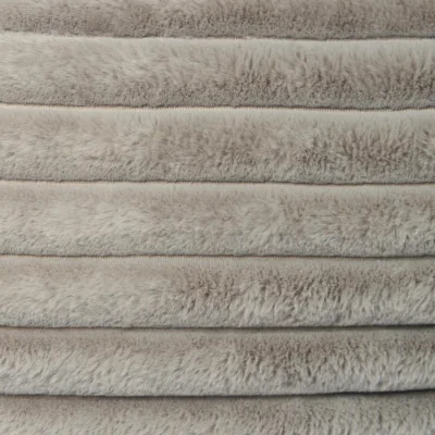 The Range OHS Ribbed Faux Fur Bolster Pillow - Grey