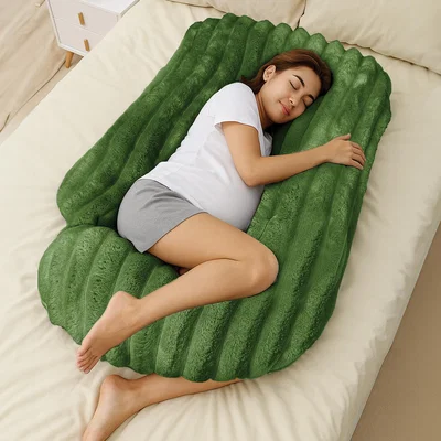 The Range Plush Supersoft Jumbo Cord Ribbed Body Maternity Pillow - Olive