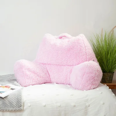 The Range Berber Fleece Bean Filled Reading Support Pillow - Pink