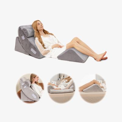 The Range 4 Piece Bed Wedge Pillow Set - Grey